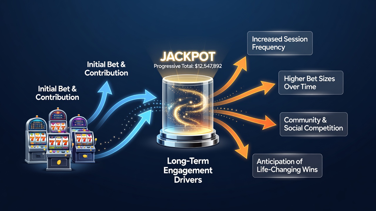 Players reviewing progressive jackpot leaderboards and contribution meters on mobile slot applications