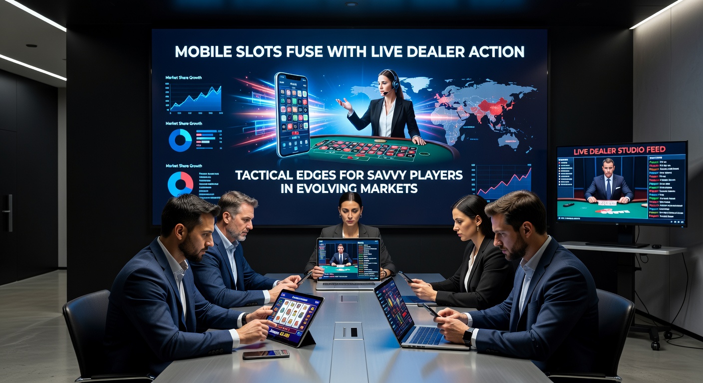 Close-up of a savvy player on a smartphone screen interacting with a live dealer slot hybrid, displaying bonus rounds, chat bubbles, and payout trackers