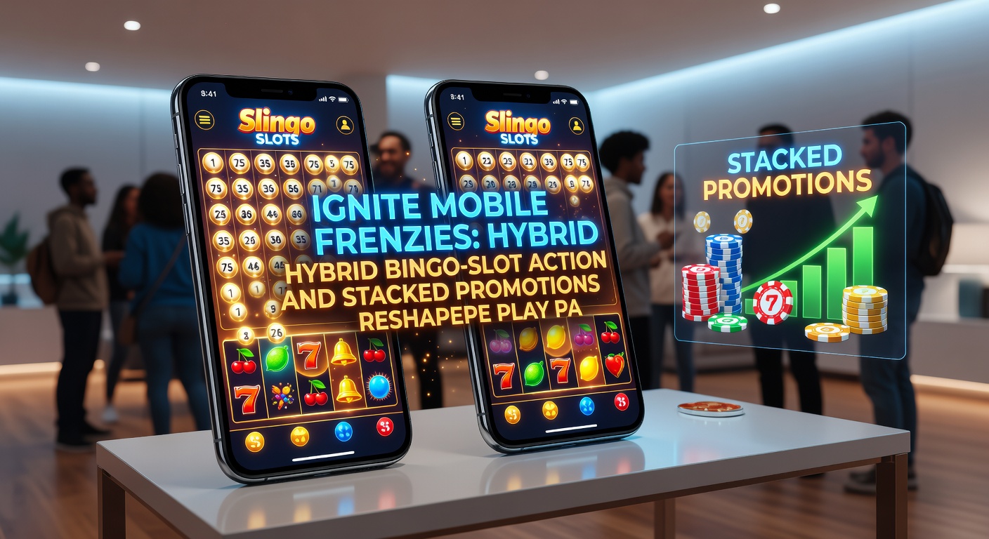 Dynamic screenshot of stacked Slingo promotions on a casino app, featuring free spins, deposit boosts, and daily drop banners amid colorful slot reels
