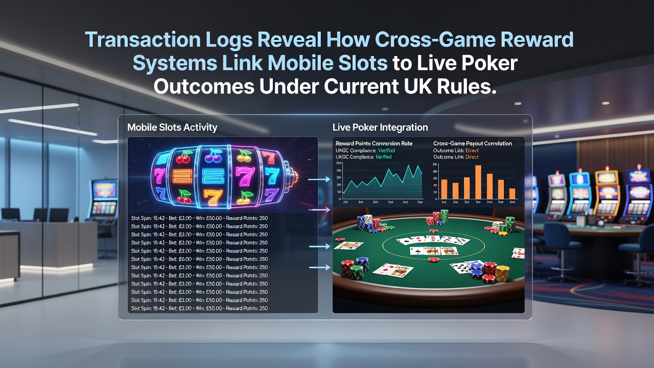 Transaction logs showing cross-game reward flows between mobile slots and live poker tables