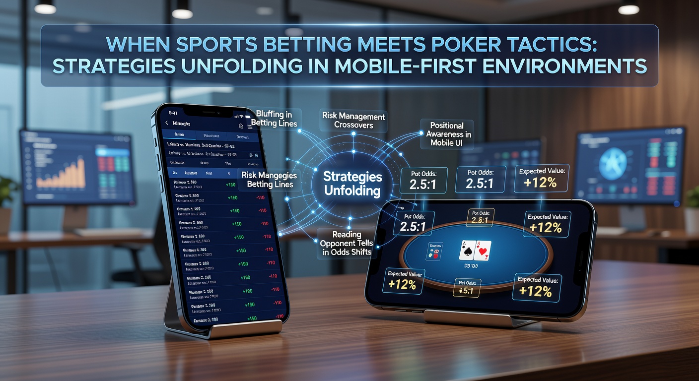 Mobile app interface showing poker and sports betting integration on smartphone